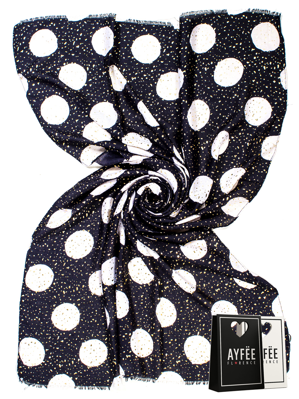 STOLA STAMPA MAXIPOIS CON GLITTER CM 90*180, 100% VISCOSE, MADE IN PRC - BLACK